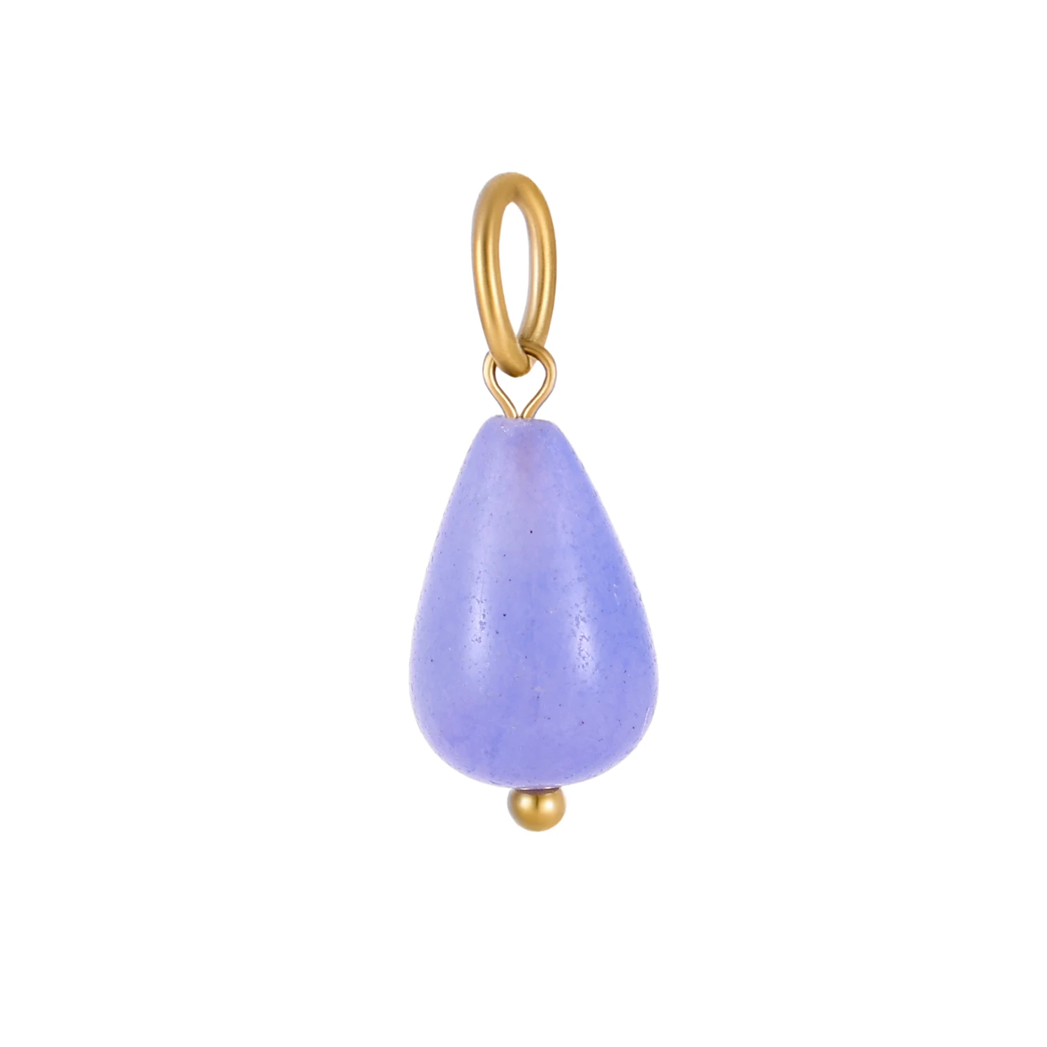 Natural Stone Gold Plated Fashion Smooth Pendant Birthstone Charm Pendant for DIY Necklace and Bracelets Jewelry