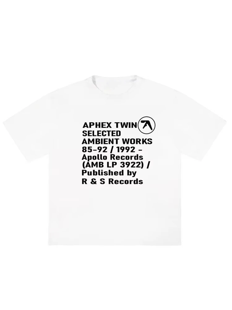 Men T-Shirt Aphex Twin Graphic Print Korean Fashion Short Sleeve Tops Tees Y2k Streetwear Aesthetic Harajuku Clothing