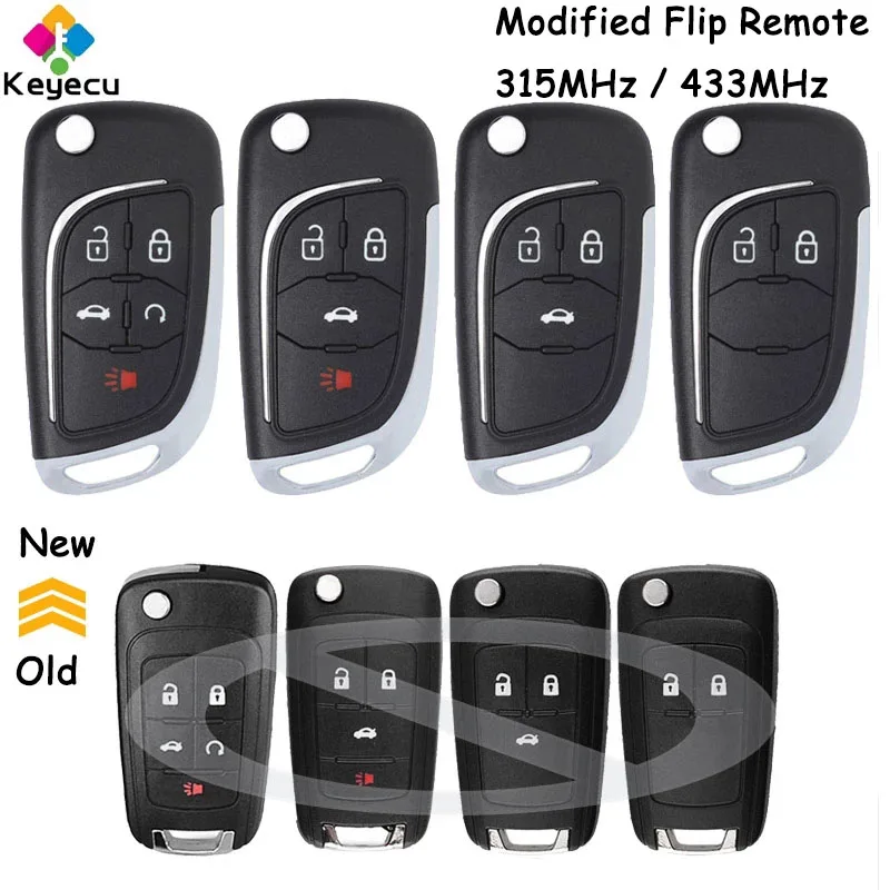 

KEYECU Modified Flip Remote Car Key With 315MHz 433MHz ID46 Chip for Chevrolet Cruze Aveo Epica Lova Camaro Impala Trax Orlando