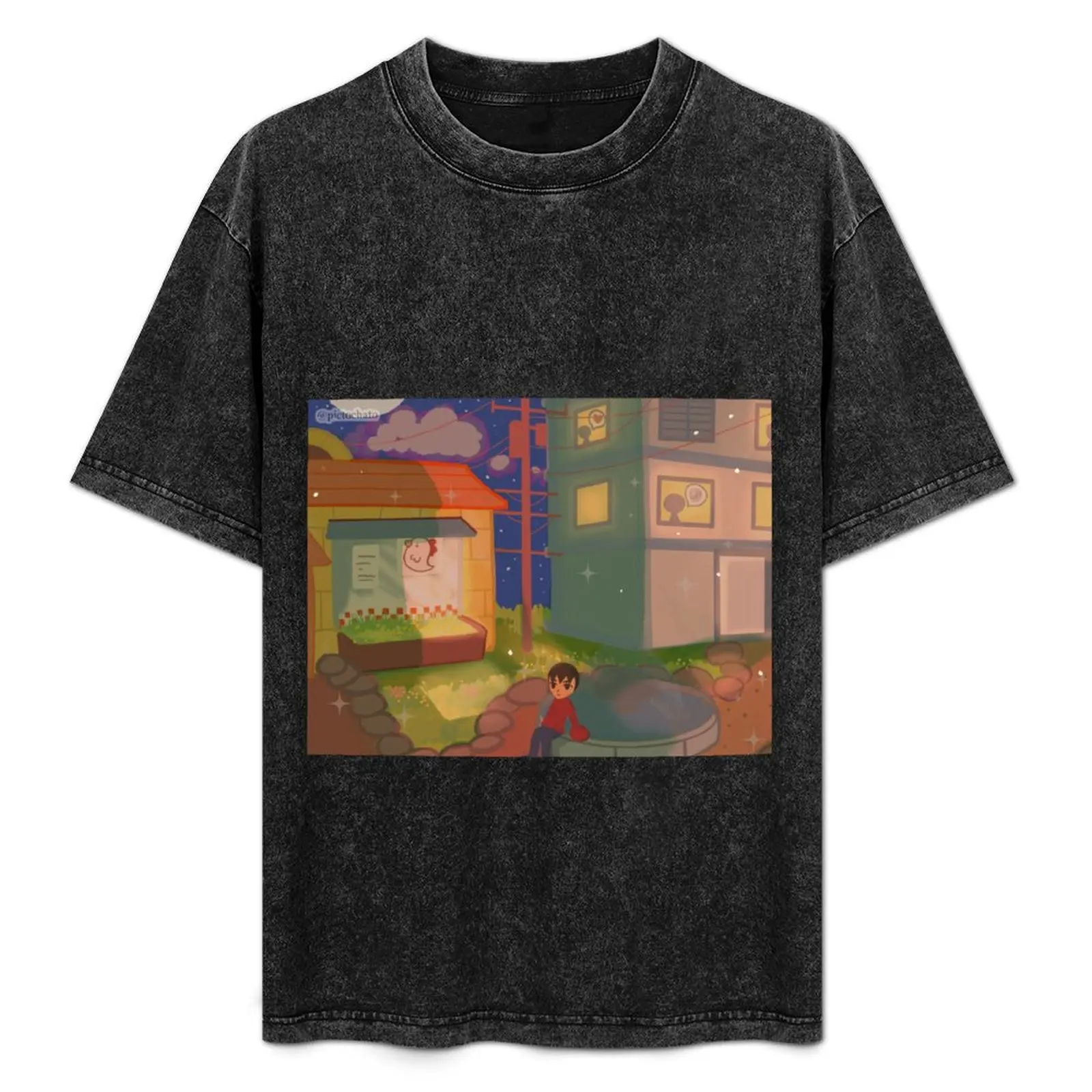 

Tomodachi life at night T-Shirt summer clothes shirts graphic tees summer shirt mens clothes
