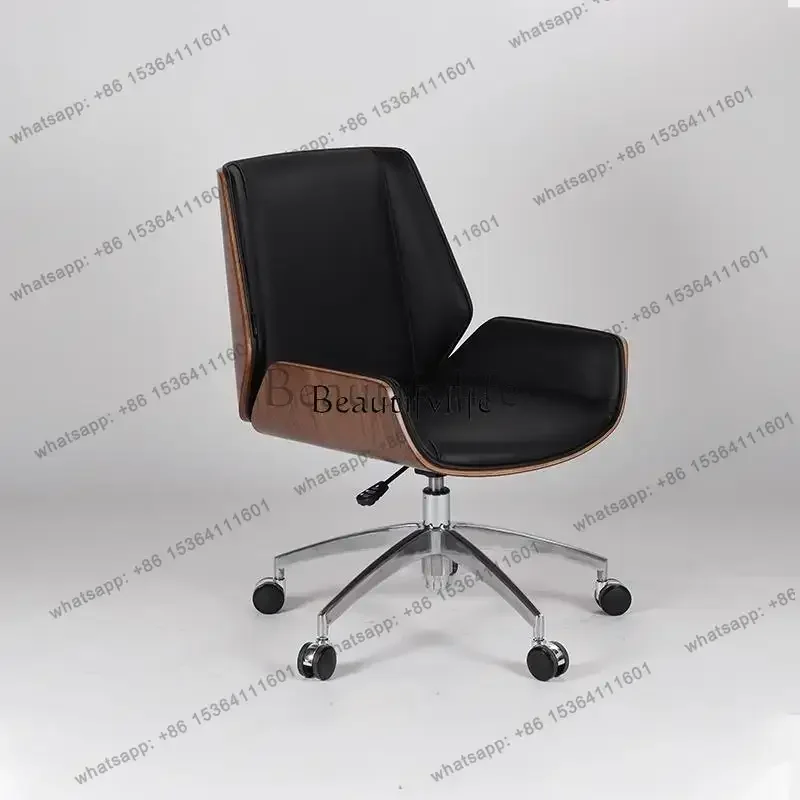 Factory Direct.Italian minimalist desk and chair high-end walnut texture computer office chair