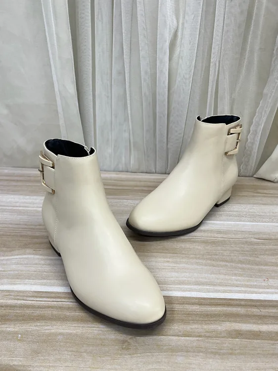 

Невобычные удобные ботинки с поясом, простые повседневные универсальные ботинки, корейская версия, весна-осень, искусственная кожа