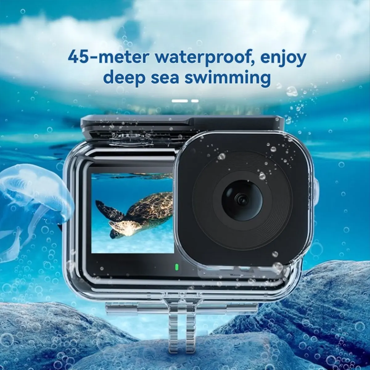 (A02R) TELESIN is Suitable for DJI Action5 Pro Waterproof Shell Action4/3 Sports Camera Waterproof Shell Accessories