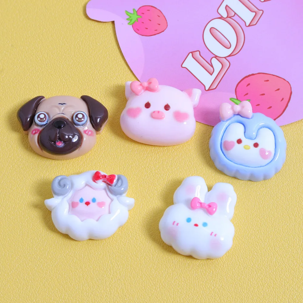 

100pcs Kawaii New Lovely Flatback Resin Mini Cartoon Pig Scrapbook Diy Jewellery Hairpin Accessories Decorate Craft