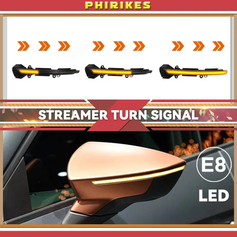 Dynamic Blinker for Seat Leon III 5F ST FR Cupra Arona KJ7 LED Turn Signal Mirror Indicator Light2013 2014 2015 2017 2018 2019