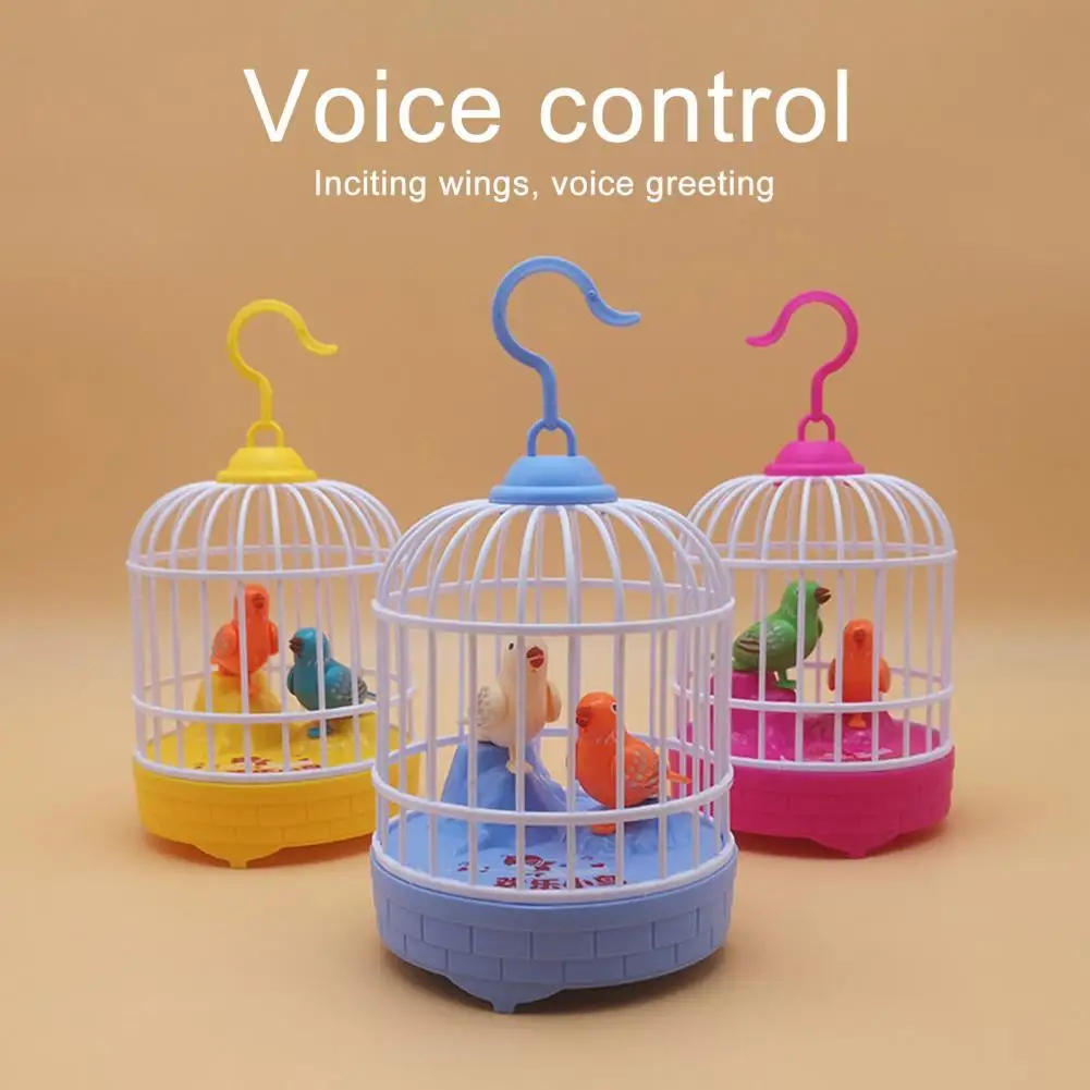 

Inductive Sound Voice Control Bird Cage Funny Toy Children Pet Toy Animal Simulation Birdcage Kids Toy Gift Garden Light Music