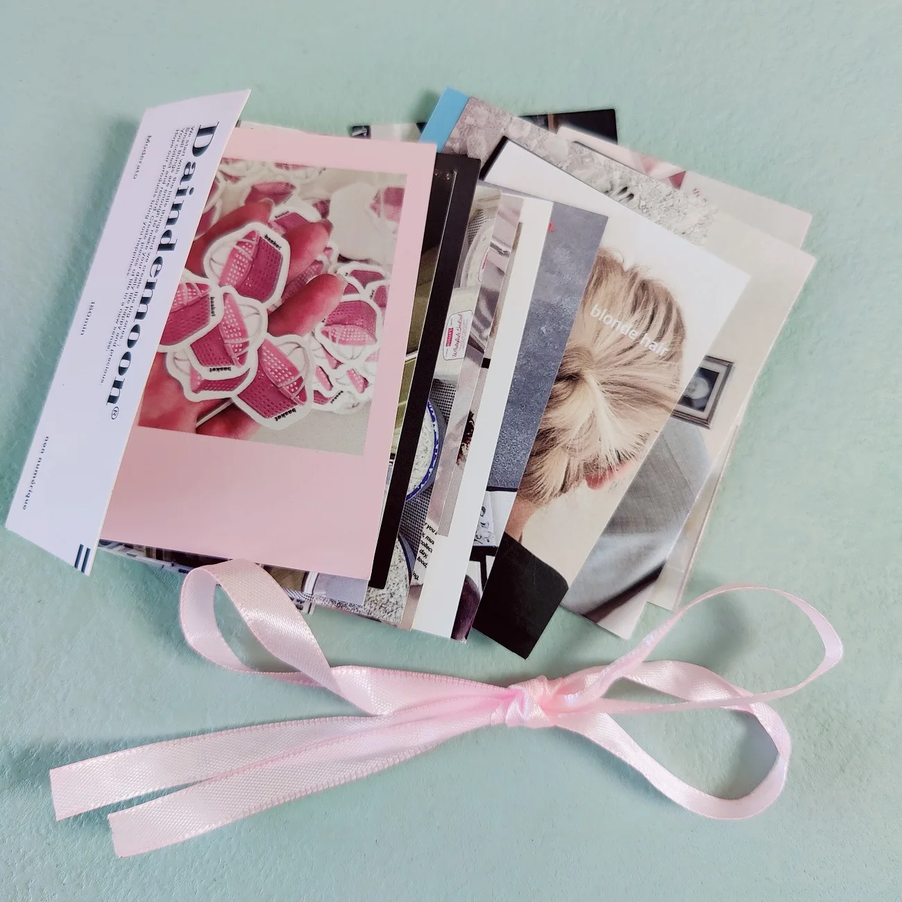 30pcs/bag Ins Wind Ribbon Card DIY Scrapbook Album Happy Planner Decoration Card Sticker card mixed pack Decoration Material