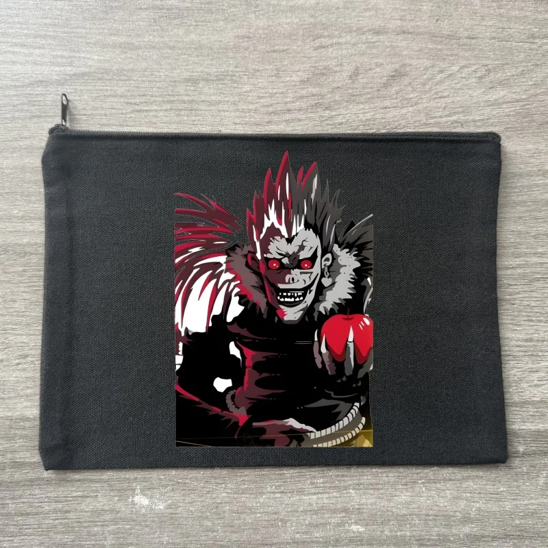 

Kira Ryuk Death Note Sublimation Blank Canvas Makeup Bags Zipper Pouch Pencil Case Blank Craft Bags Cosmetic Pouch For