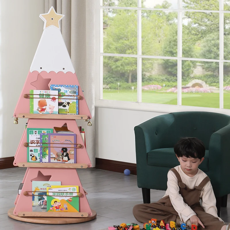 

Fengzan Christmas Tree Children's Bookcase Picture Book Rack Storage Learning