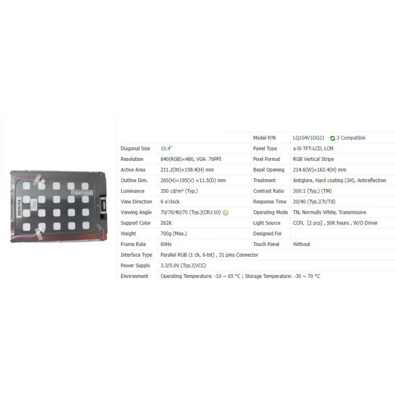 

Lq104v1dg21 brand new original 10.4 inch LCD screen