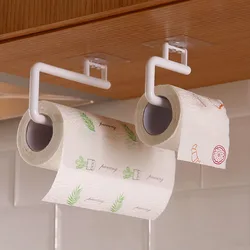 Kitchen multifunctional tissue holder hanging upside bathroom non perforated cloth towel holder plastic roll paper holder