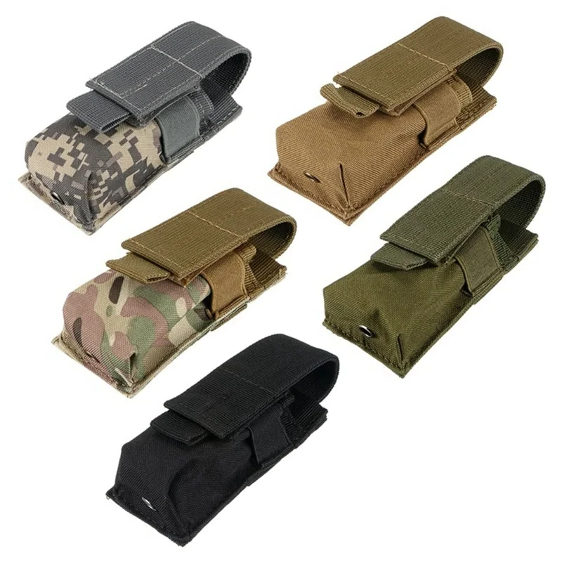 Molle Single Magazine Pouch M5 Flashlight Knife Holder EDC Tool Pouch Hunting Accessories Mag Holster Small Light Waist Bag