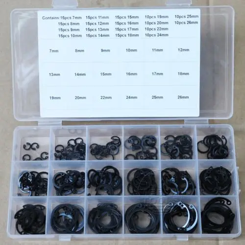 18 Kinds of Steel Internal Circlip Retaining Ring Snap Ring Assortment Kit