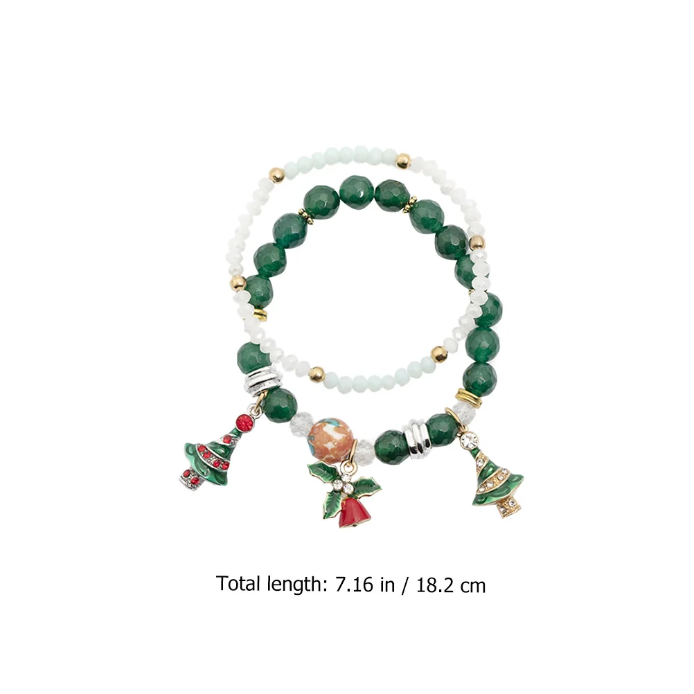 

2Pcs Christmas Bracelet Pendant Decorative Pendant Chain Ideal Xmas Present for Mothers Daughters Christmas Bracelet