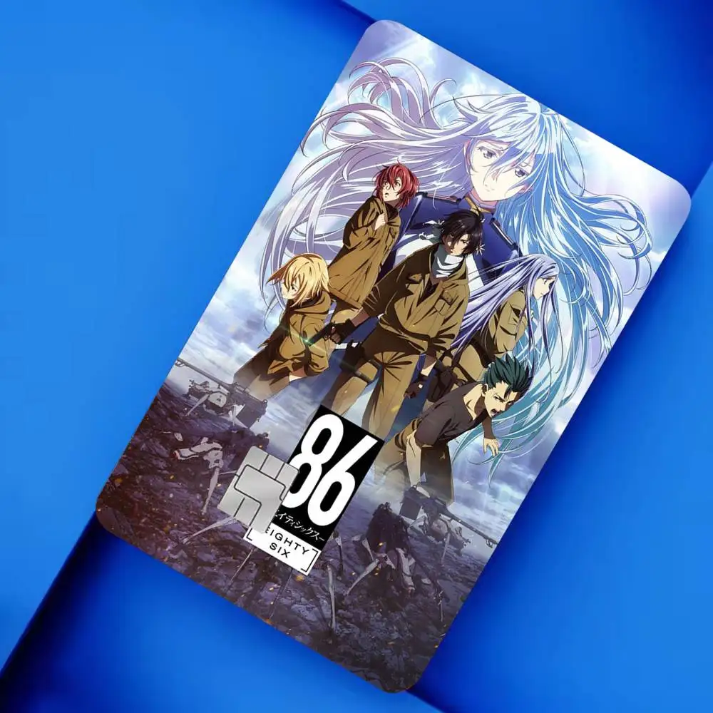 86 Eighty Six Anime 4pcs 1Set Card Stickers Small Waterproof Chip 4PCS Card Sticker Anti-Scratch