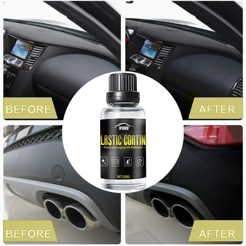 [Fast Arrival] Crystal Clear Car Plastic Restoration Kit - Enhance Black Gloss, Interior Dust Protection & Maintenance