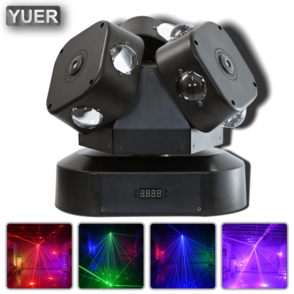 

NEW Mold 12X10W 3 head infinitely rotating moving head light With RGG Laser Light For DJ Disco Stage Wedding Music Party Bar