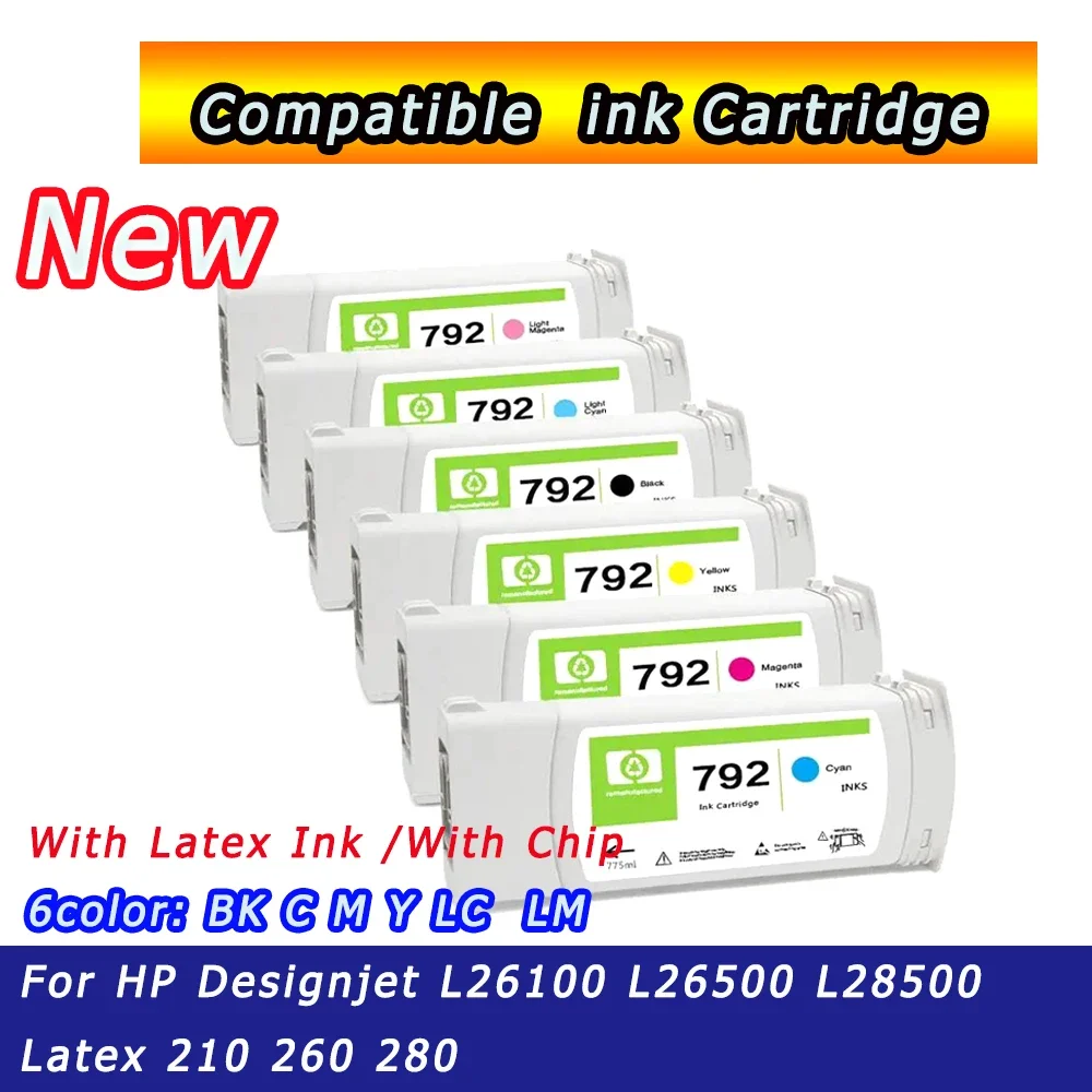 

Compatible Ink Cartridge For hp 792 Cartridge With Latex Ink with chip For HP L26100 L26500 L28500 Latex 210 260 280 Printer