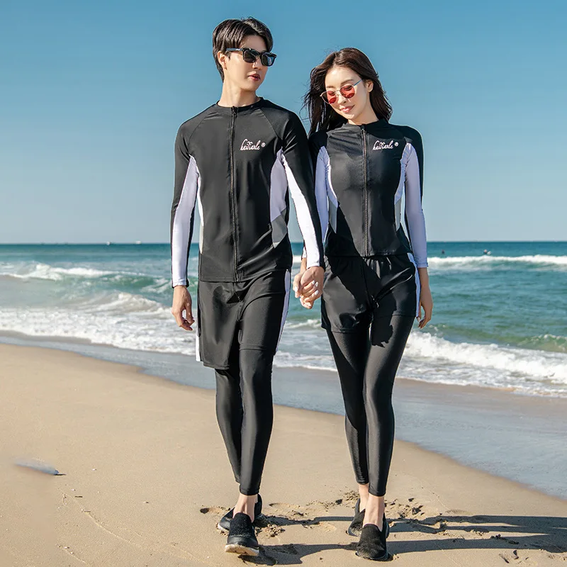 2024 Lovers Split Wetsuit Diving Suit Long Sleeve Surf Suit Sunscreen Zipper Style Soft Swimsuit Wetsuit Diving Surfing Suit