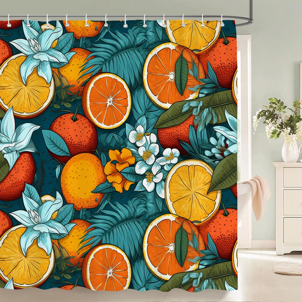 

Home shower curtains for bathroom waterproof fabric Nordic style Tropical plant fruit pattern bathroom Curtains shower curtain