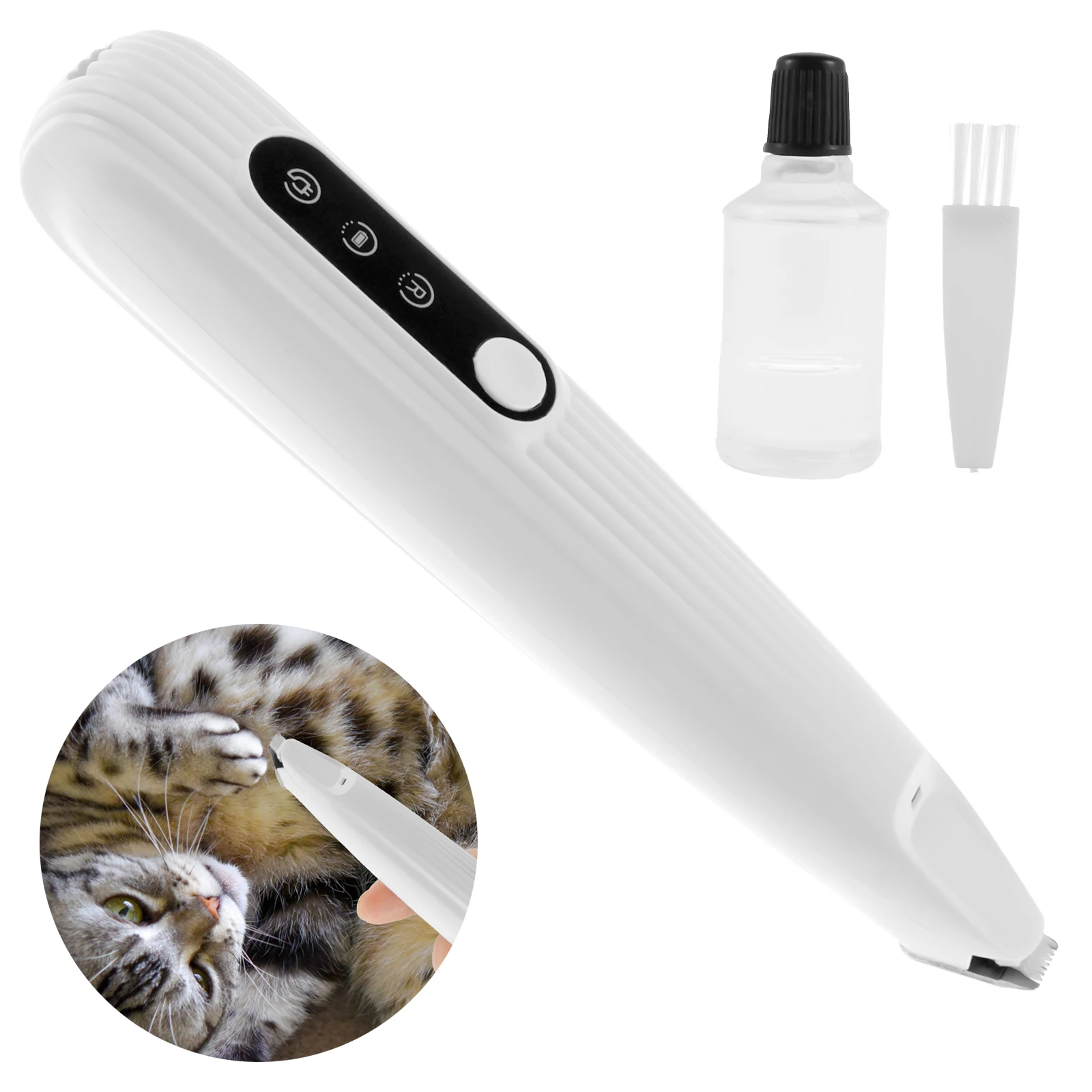 Pet Dog Paw Trimmer with LED Light Low Noise Shaver High-Speed Waterproof Dog Cat Hair Trimmer Clippers Cordless Grooming Tool