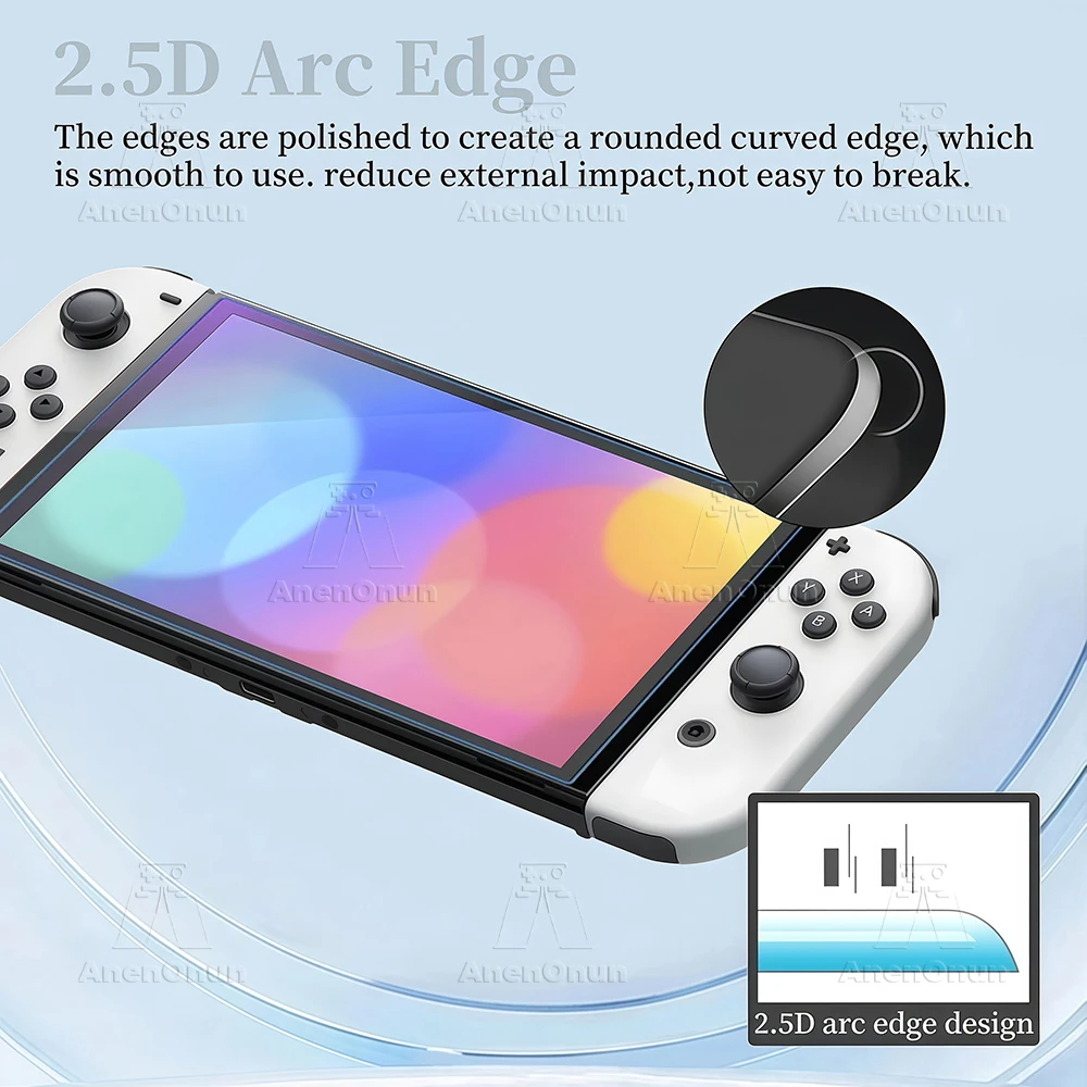 Ultra HD Anti-Blue Light Tempered Glass for Switch OLED Shatterproof Anti-Scratch Anti-Fingerprint 9H Hardness Screen Protector
