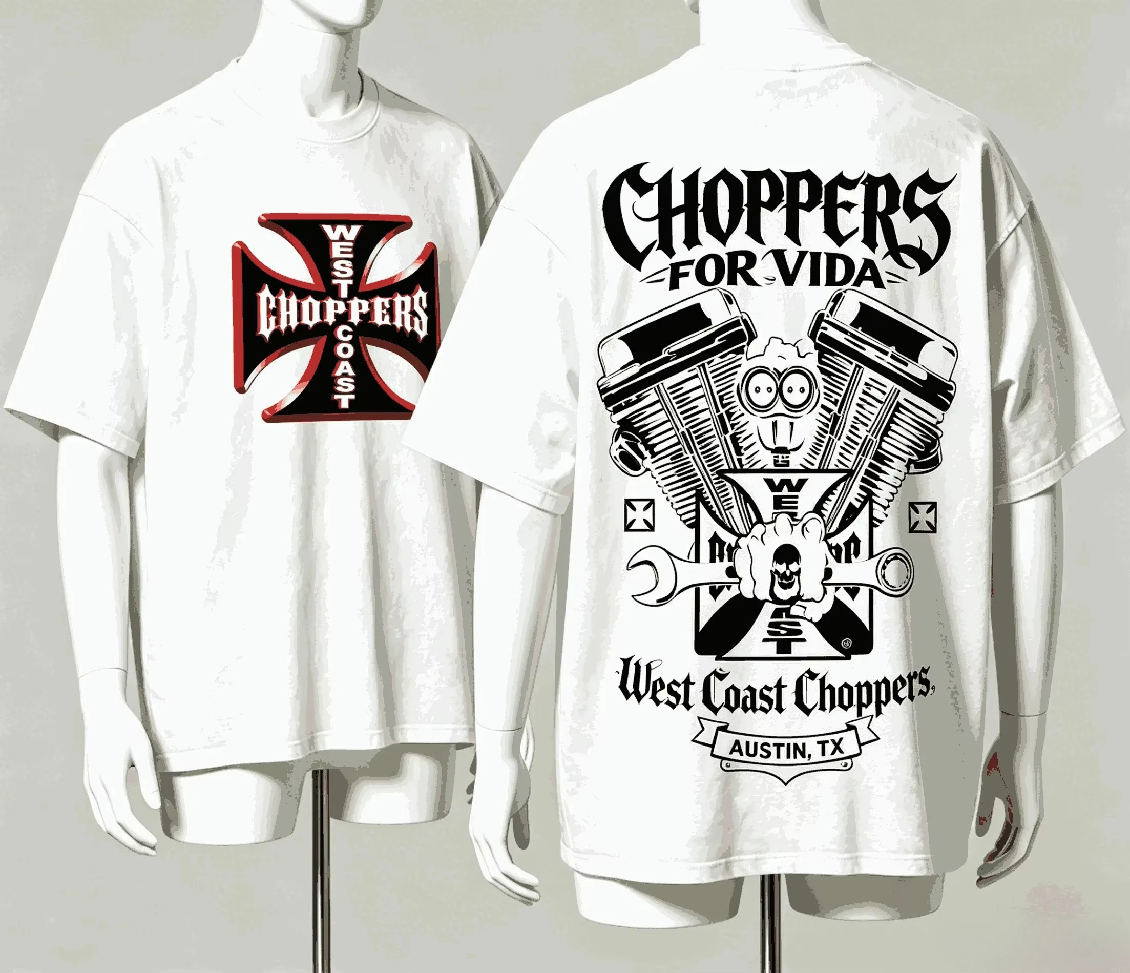 2026 West Coast Choppers Streetwear Trendy Cotton Oversized Unisex New Model personality Clothes Print T-Shirt high quality