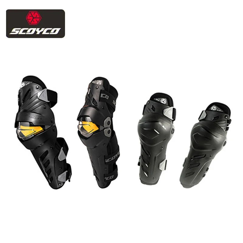 Гибкие мотоциклетные наколенники SCOYCO, защита для мотокросса, шестерни, оборудование, наколенник из ПК, сертификация CE