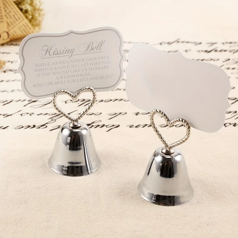 1PC Heart-Shaped Bell Metal Wedding Seat Clip for Party Decoration Rustic Vintage Style Metal Bell Seat Clip