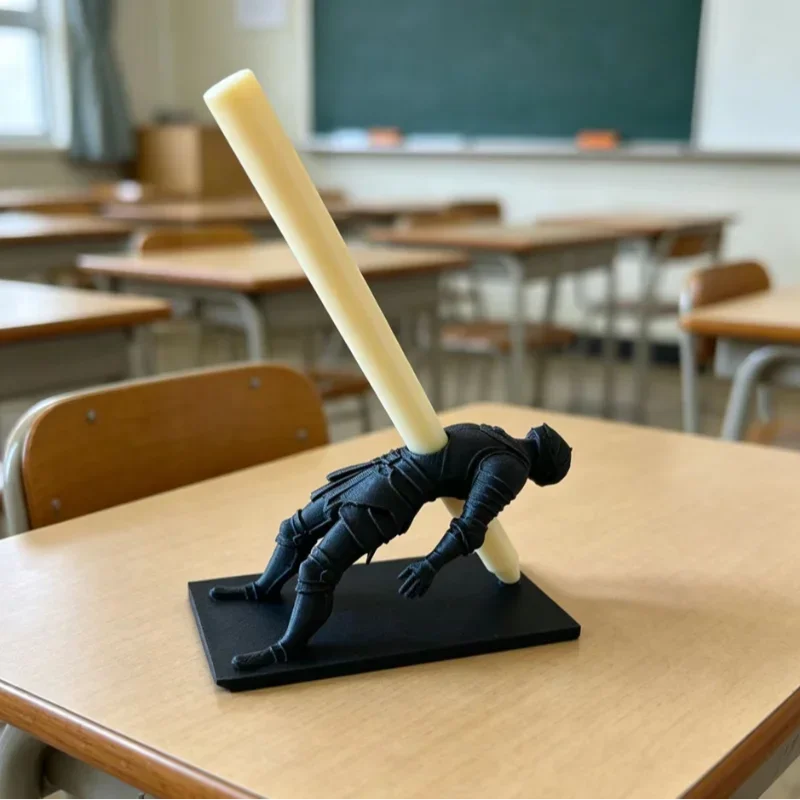 Ninja Bending Pen Stand Creative Desktop Ornament Flexible Ninja Pen Holder Home Office Desk Stationery Storage Decor