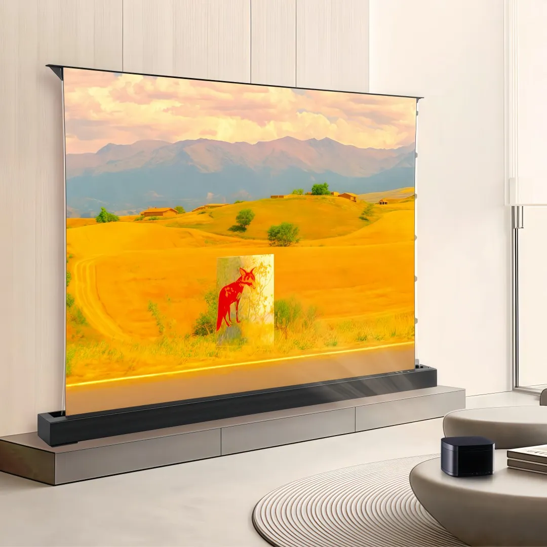 MIVISION Latest Fresnel ALR Ambient Light Rejecting Electric Floor-Rising Screen for Long/Standard Throw Projector 16:9 True 8K