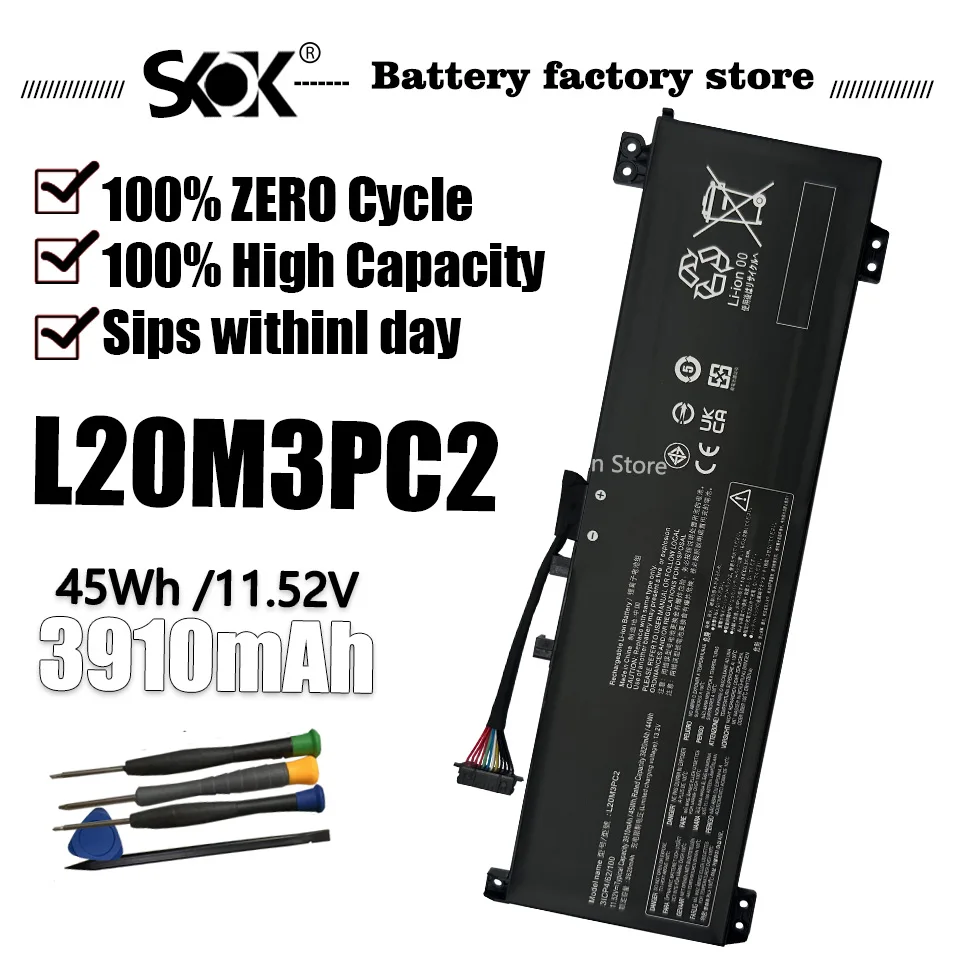 

L20C3PC2 L20M3PC2 L20D3PC2 Laptop battery For Lenovo Ideapad Gaming 3 15ACH6 15IHU6 82K1 82K2 for Legion 5-15ITH6H Laptop 82JH