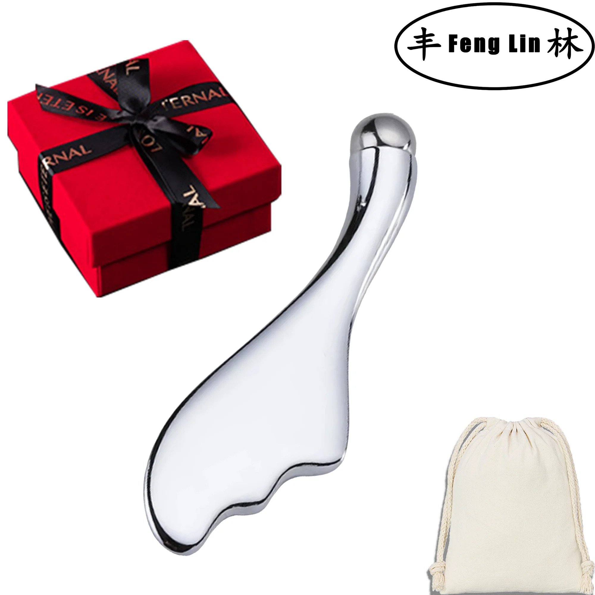 

Stainless steel Fish shape massage board face beauty eye mermaid scraping board face lift roller eye cream pulling bar