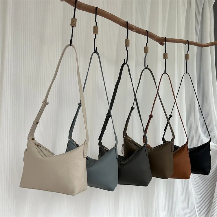 

Top Layer Cowhide Leather Underarm Bag Simple Luxury Versatile Single oulder Crossbody Lunch Box Sle Women's Bag