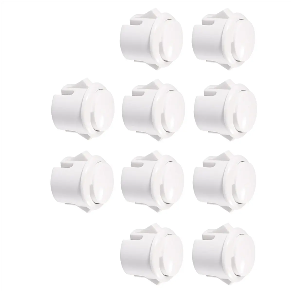 A64I 10 Pcs Buttons 30Mm Responsive Buttons for Gaming Enthusiasts White
