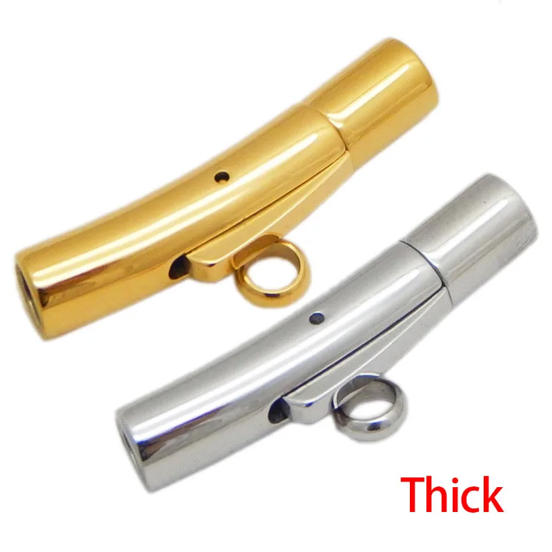 10Pcs 316L Stainless Steel Bayonet Clasp For DIY Leather Cord Bracelet Jewelry Making Finding Adjustable Snap Lock End Clasps