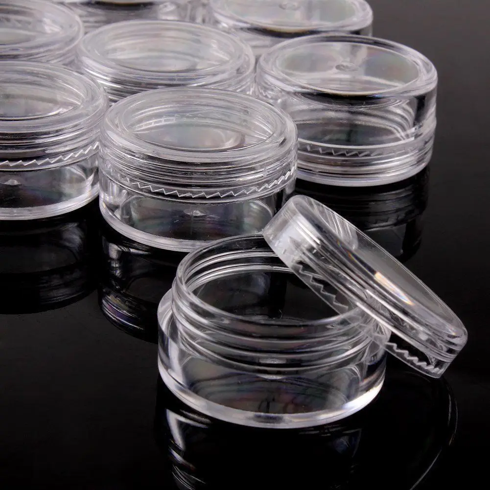 5PCS X 2g 3g 5g 10g 15g 20g Transparent Sample Jars Pot Containers for Cosmetic Makeup Face Cream Lip Balms Storage