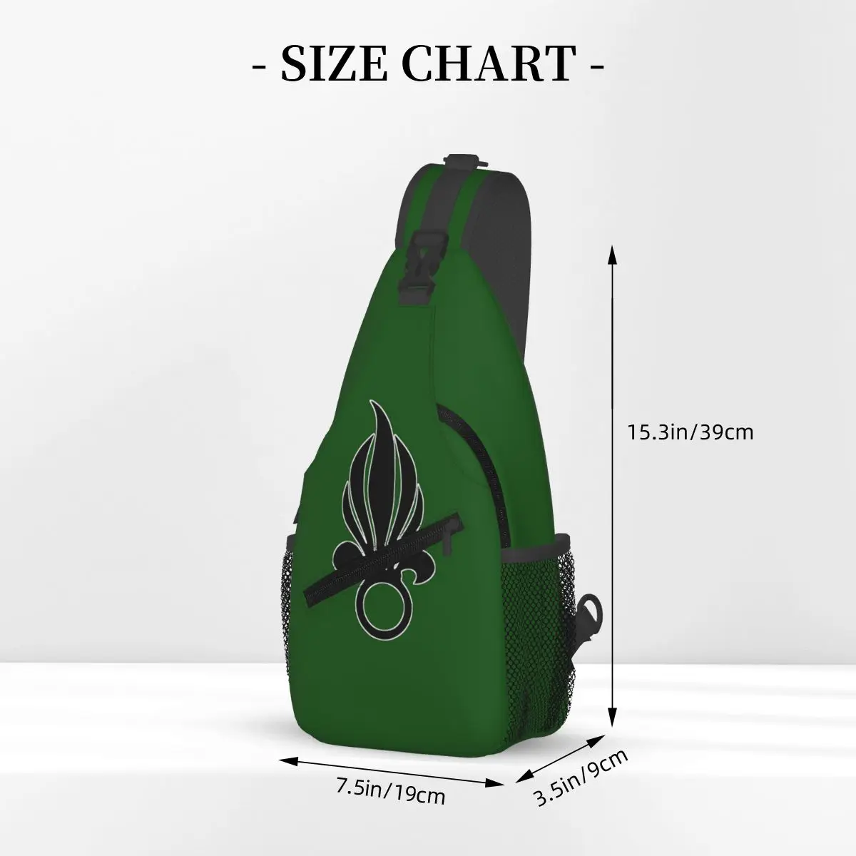 French Foreign Legion Chest Bag Men Sling Crossbody Backpack Chest Bag Travel Hiking Daypack Shoulder Bag
