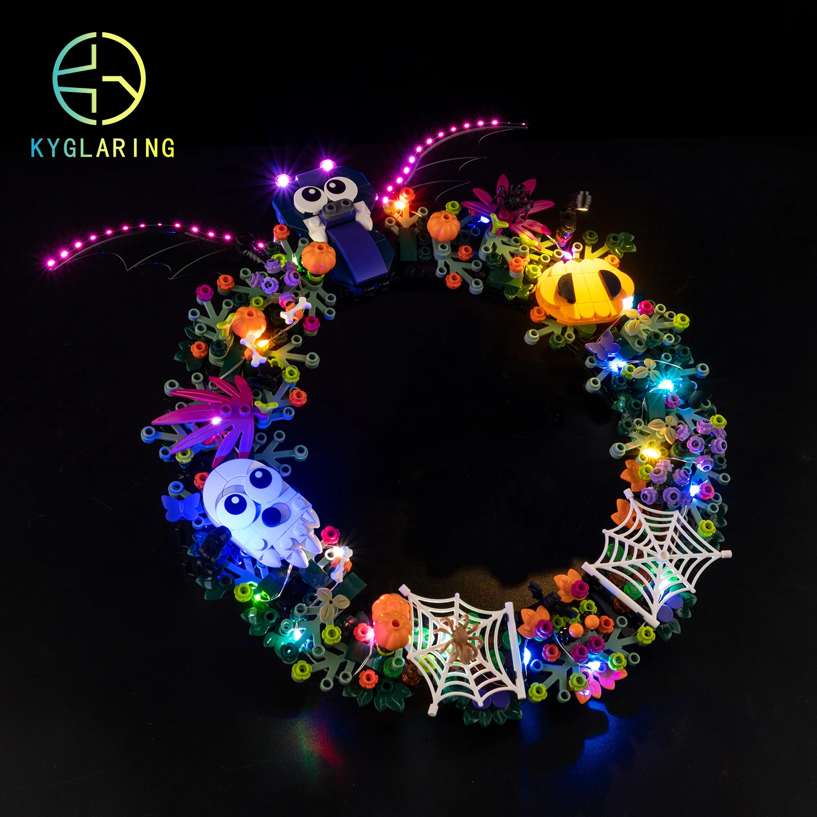 Kyglaring Led Lighting Set Diy Toys for Lego Halloween Wreath 40825 Building Blocks (No Model)