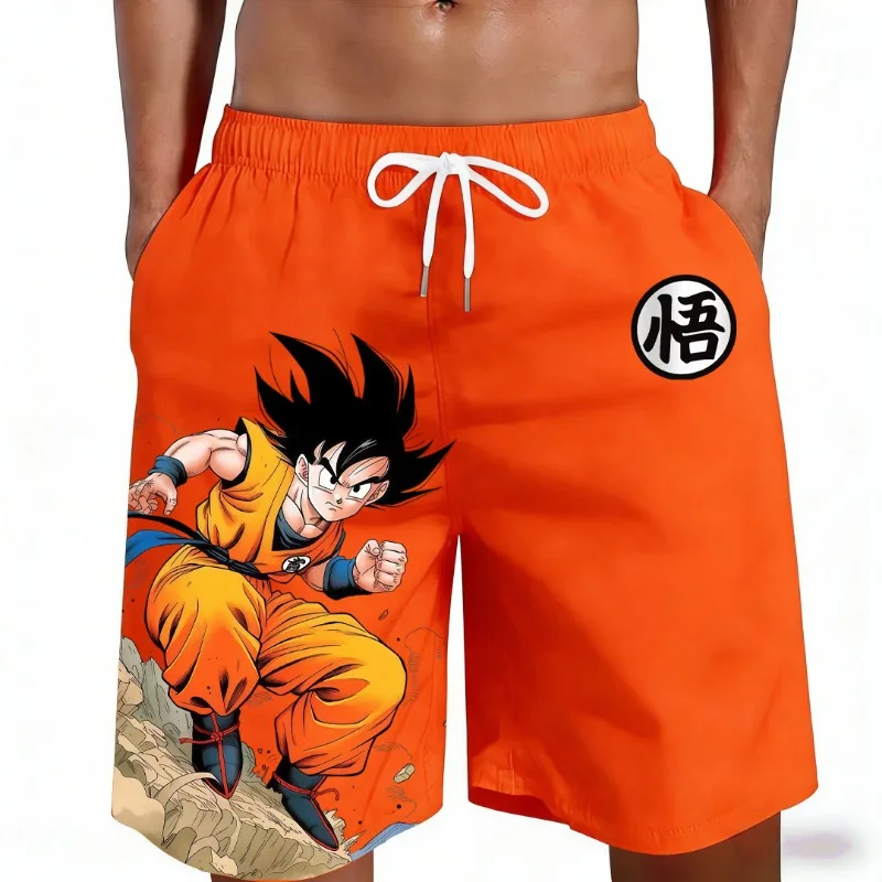 2026 New Hot Sale Dragon Ball Goku Kanji Symbol Anime Print Beach Shorts Casual Loose Family Matching Outfits Summer Quick Dry