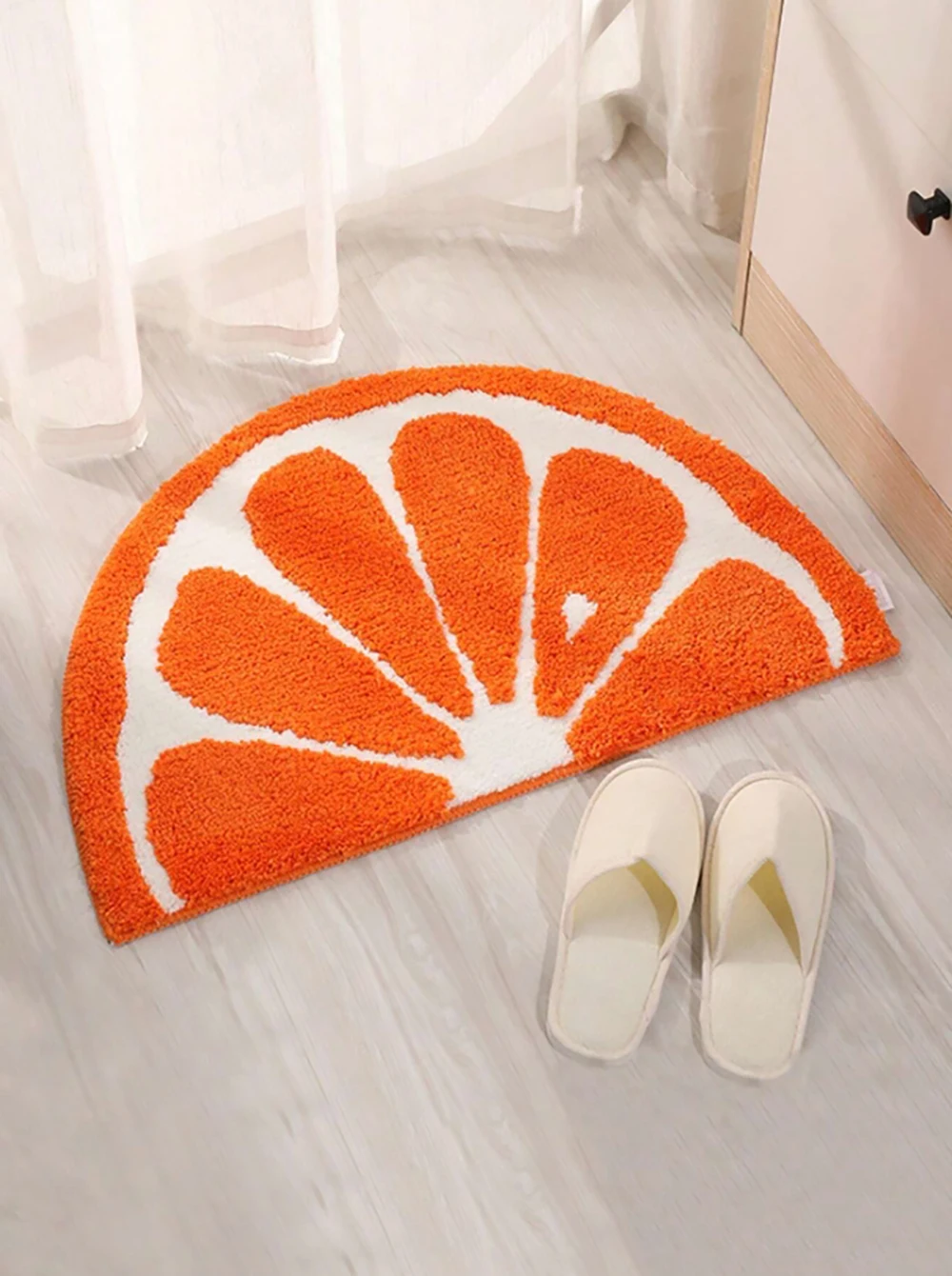 

Orange Fruit Pattern Floor Mat Soft & Comfortable Anti-Slip, Absorbent Rug, Suitable For Bathroom Bedroom Living Room Kitchen