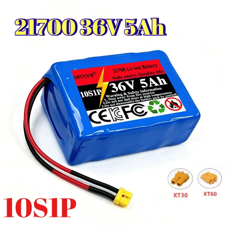 21700 36V 5Ah 10S1P Lithium-Ion Battery for M365 MIJIA Pro Scooter, XT30 Plug + 20A BMS, Extended Range.Replacement Batteries