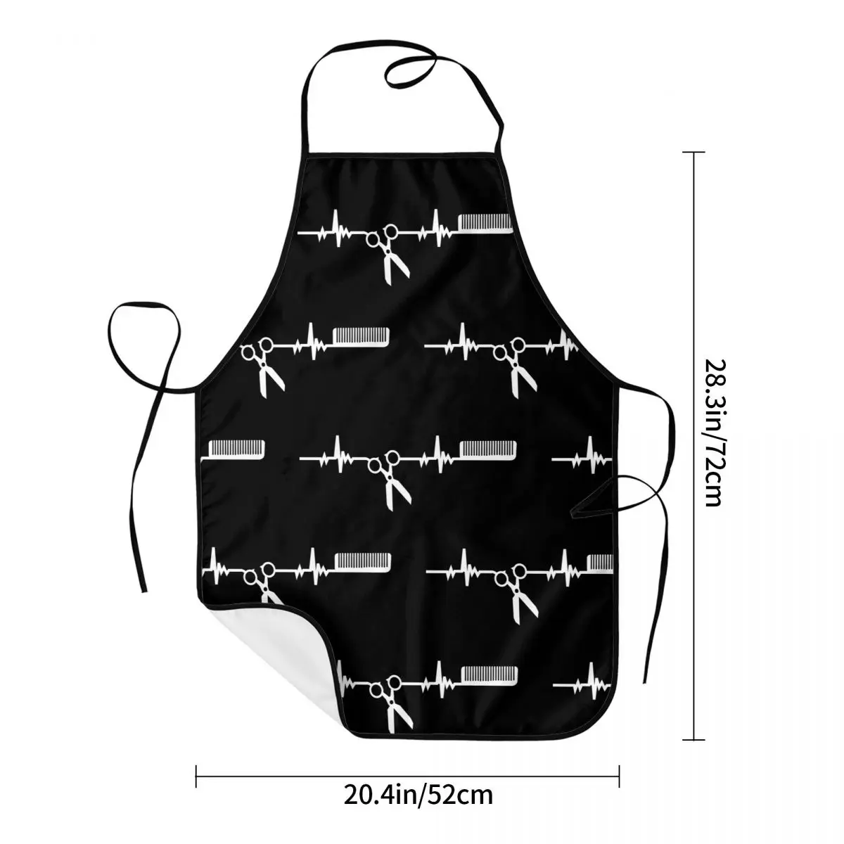 Custom Hairdressing Hearbeat Barber Funny Apron Hairdresser Adult Unisex  Chef Bib Tablier Cuisine Cooking Baking Painting