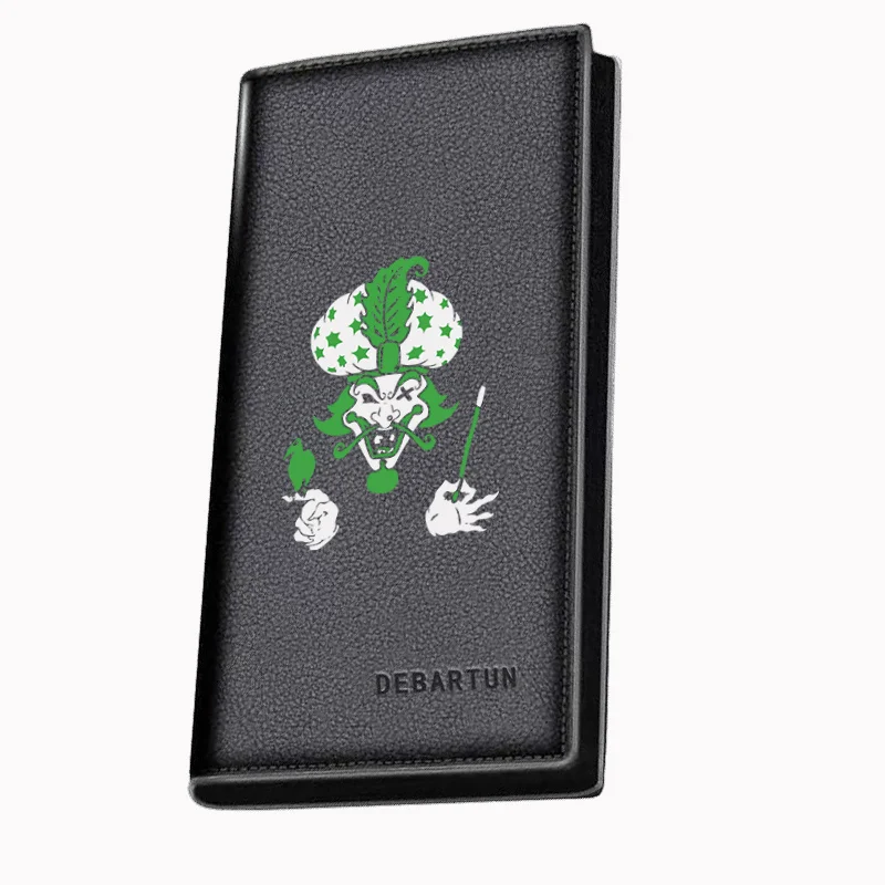 Green face turban bird wand Men's Long Wallets Business Stylish Printing Design Casual Use Christmas Valentine's Father's Day Gi