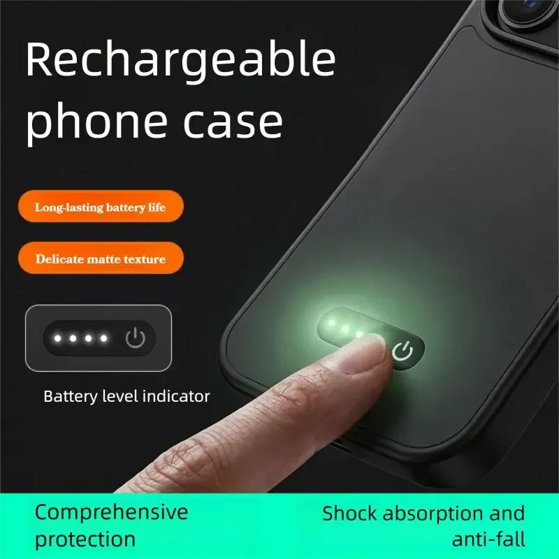 Battery Case for iPhone 17 Pro/iPhone 17 Pro Max, 2500mAh Real Capacity Ultra-Slim Protective Charging Cover, Portable Rechargeable Power Bank Case Support Fast & Wireless Charging