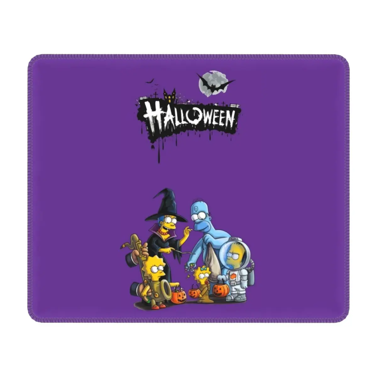 Custom Halloween The Simpsons Mouse Pad Anti-Slip Rubber Mousepad with Durable Stitched Edges for Gaming Computer PC Mouse Mat