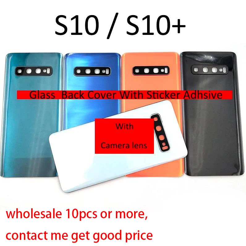 New For Samsung Galaxy S10 G973 S10 Plus G975 S10e G970 Housing Glass Rear Door Case Battery Back Cover Panel Camera Lens Parts