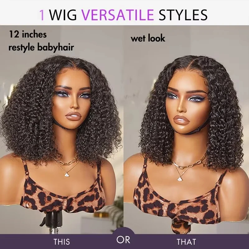 250% Density 4x4 Glueless Short Bob Wig 10 12 Inch Deep Wave Lace Front Bob Wigs Human Hair 5x5 Glueless Bob Wig Human Hair Ready To Wear