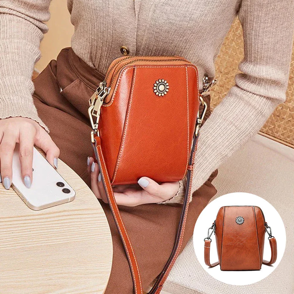 Damska mała torba typu crossbody miękka skórzana torebka torby na ramię torba o dużej pojemności na prezent