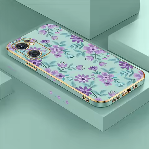 Plating Silicone Case For OPPO Find X5 Lite X3 X2 NEO F11 F5 F7 F9 F17 Pro F15 F19 F23 F21 F1S Shockproof Flowers Cover
